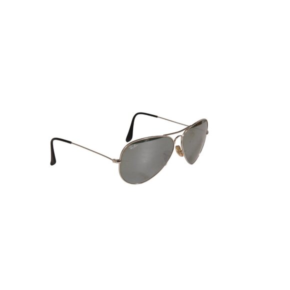 Ray Ban Aviator Sunglasses Large Metal Gray Black Shades Reflective Round - Picture 6 of 10